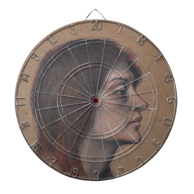 Studie av en kvinnlig chef (av Evelyn De Morgan) Darttavla (Framsidan)