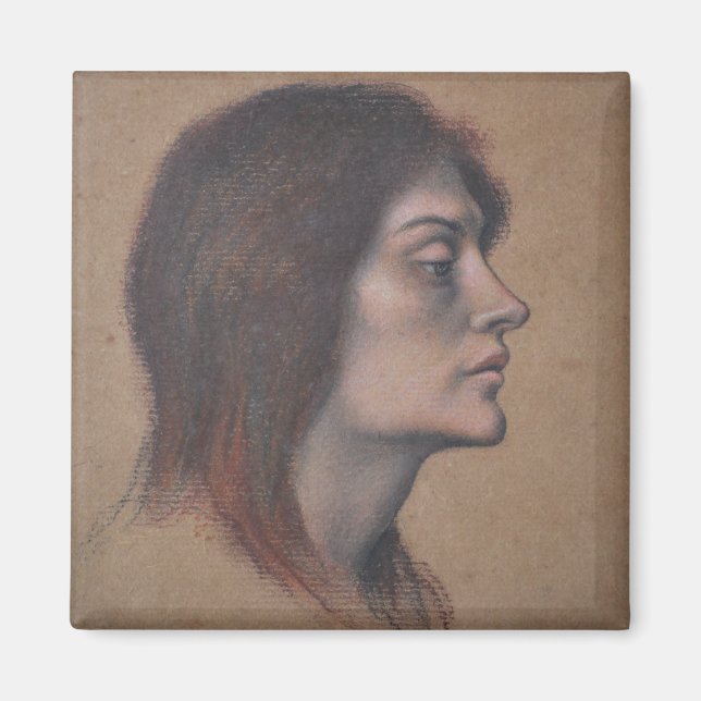 Studie av en kvinnlig chef (av Evelyn De Morgan) Magnet (Framsidan)