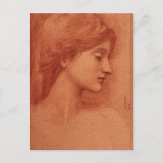 Studie av en kvinnlig chef, Burne-Jones Fine Art Vykort