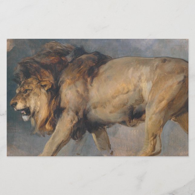 Studie av en Lejon (av Edwin Henry Landseer) Brevpapper (Framsida)
