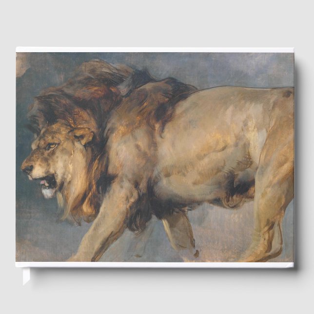 Studie av en Lejon (av Edwin Henry Landseer) Gästböcker (Framsida)