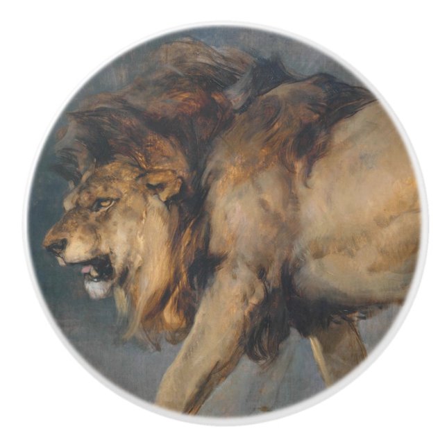 Studie av en Lejon (av Edwin Henry Landseer) Knopp (Framsidan)