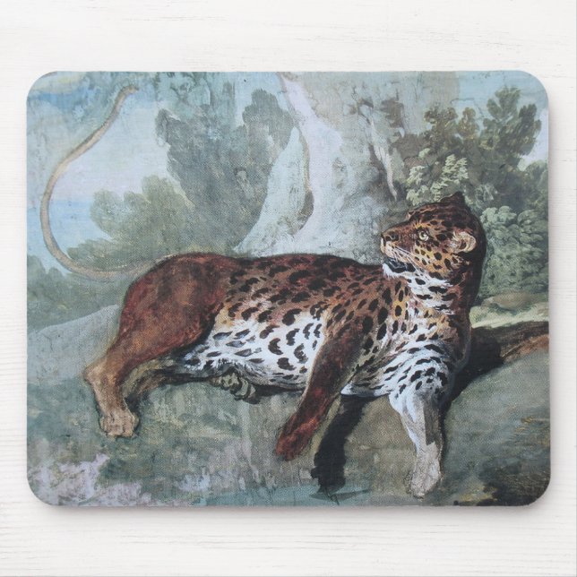 Studie av en leopard (av Jean-Baptiste Oudry) Musmatta (Framsidan)