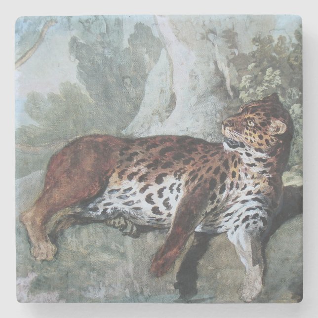 Studie av en leopard (av Jean-Baptiste Oudry) Stenunderlägg (Framsidan)