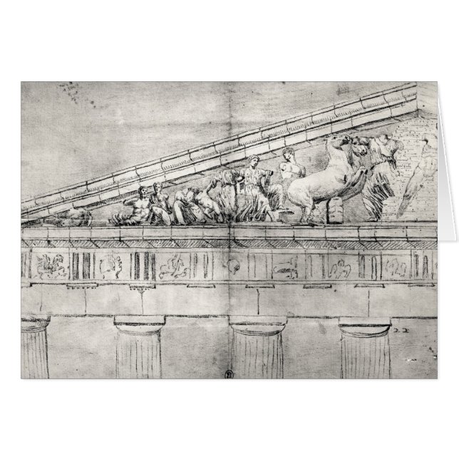 Studie av en pediment från parthenonen hälsningskort (Framsidan Horizontal)