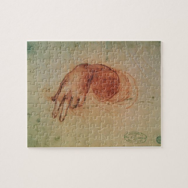 Studie av en räcka (röd krita på papper) pussel (Horisontell)