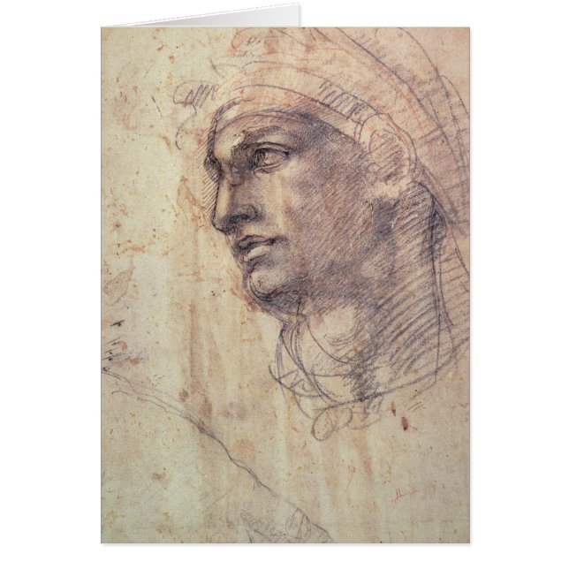 Studie av ett huvud hälsningskort (Framsidan)