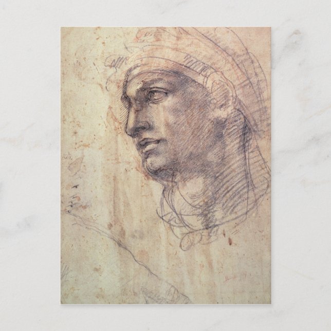 Studie av ett huvud vykort (Framsida)