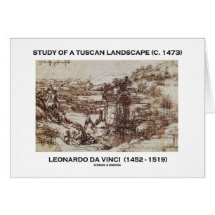 Studie av ett landskap i Tuscan 1473 Leonardo da V Hälsningskort