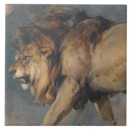 Studie av ett lejon (av Edwin Henry Landseer) Kakelplatta