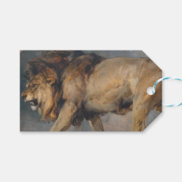 Studie av ett lejon (av Edwin Henry Landseer) Presentetikett