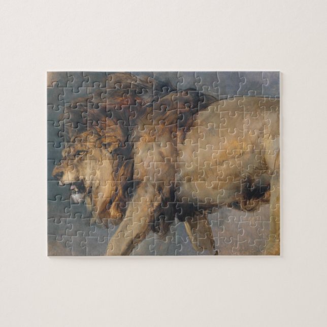 Studie av ett lejon (av Edwin Henry Landseer) Pussel (Horisontell)
