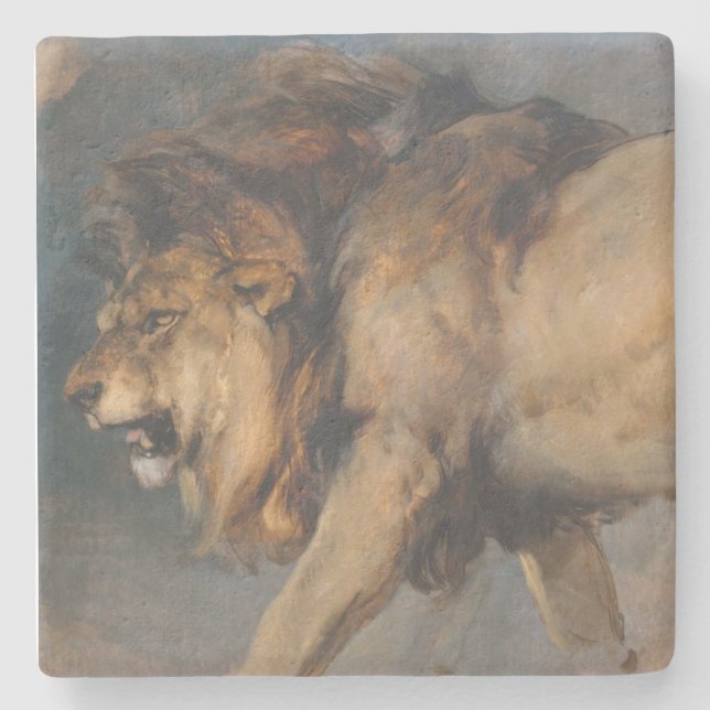 Studie av ett lejon (av Edwin Henry Landseer) Stenunderlägg (Framsidan)