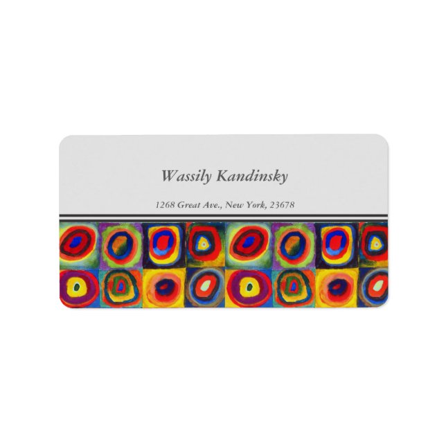 Studie av färg av Wassily Kandinsky Adressetikett (Framsidan)