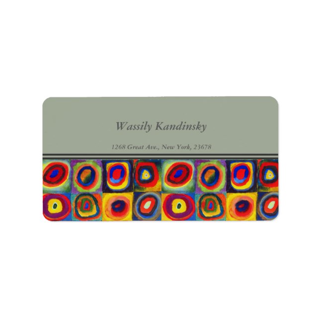 Studie av färg av Wassily Kandinsky Adressetikett (Framsidan)