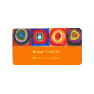 Studie av färg av Wassily Kandinsky Label Adressetikett