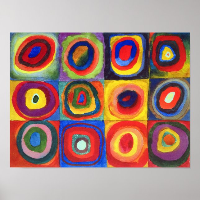 Studie av färg av Wassily Kandinsky Poster (Framsidan)