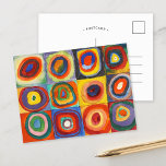 Studie av färg | Wassily Kandinsky Vykort<br><div class="desc">Studie av färg, fyrkanter med cirklar (1913) | Wassily Kandinsky’s Färg Study: Squares with Concentric Circles är en sjudande prospektering av färg och form, med ett rutnät av fyrkanter fyllda med koncentriska cirklar i en mängd fet och kontrasterande nyanser. Varje kvadrat innehåller unika kombinationer i färg, skapar en synrytm och...</div>