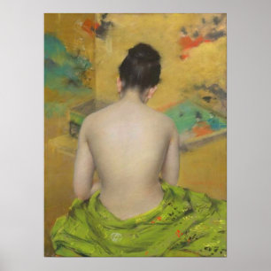 Studie av Flesh Färg och Guld av Wm Merritt Chase Poster