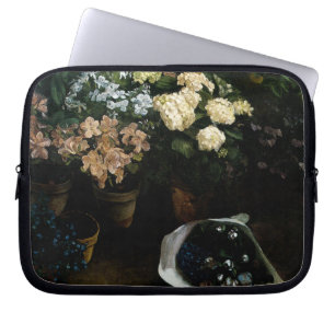 Studie av Flowers by Frederic Bazille Laptop Sleeve