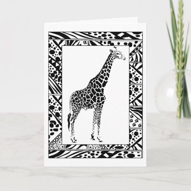 Studie av Giraffe Birthday Card Kort (Framsida)