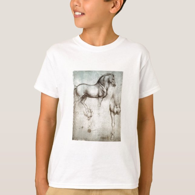 Studie av hästar - Leonardo Da Vinci Tee (Framsida)