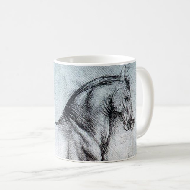 Studie av Horse, Leonardo da Vinci Kaffemugg (Framsida höger)
