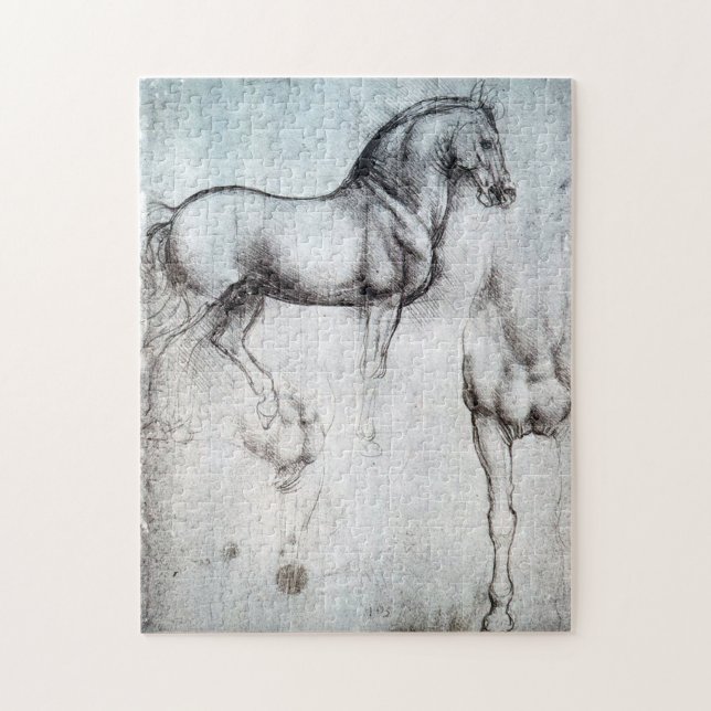 Studie av Horse, Leonardo da Vinci Pussel (Vertikal)