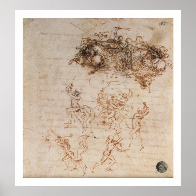 Studie av Horsperma i Combat and Foot Soldiers, 15 Poster (Framsidan)