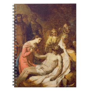 Studie av klagovisan på den döda Kristus (olje- Anteckningsbok Med Spiral
