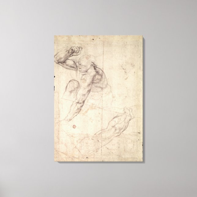 Studie av Male figur Canvastryck (Framsida)