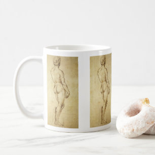 Studie av Michelangelos David Statue av Raphael Kaffemugg