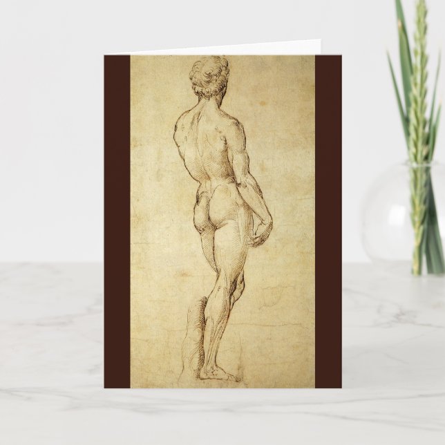 Studie av Michelangelos David Statue av Raphael Kort (Framsida)