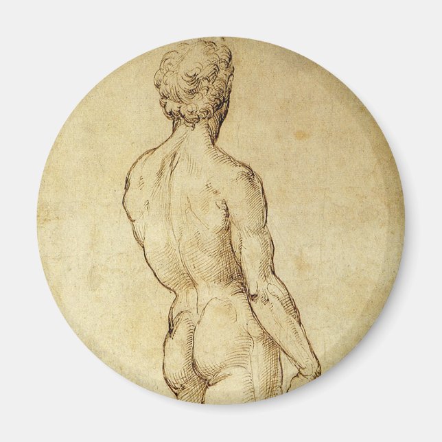 Studie av Michelangelos David Statue av Raphael Magnet (Framsidan)