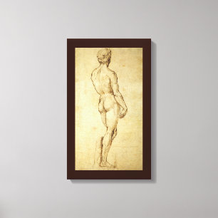 Studie av Michelangelos David-staty av Raphael Canvastryck