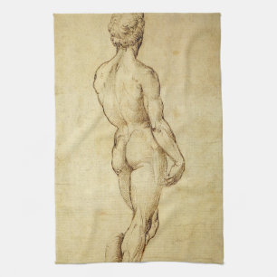 Studie av Michelangelos David-staty av Raphael Kökshandduk