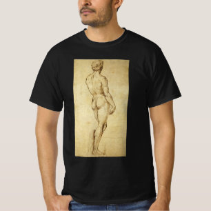 Studie av Michelangelos David-staty av Raphael Tröja
