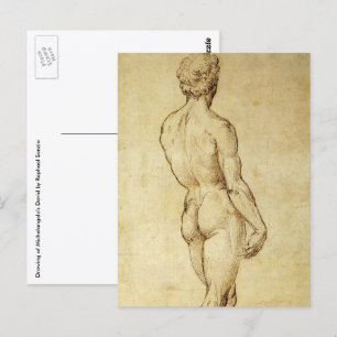 Studie av Michelangelos David-staty av Raphael Vykort