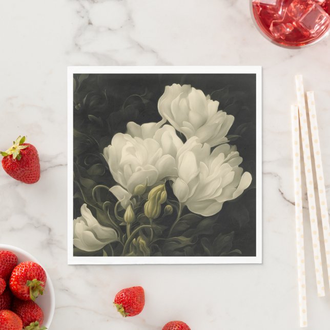 Studie av Peony Flower Pappersservett (Insitu)