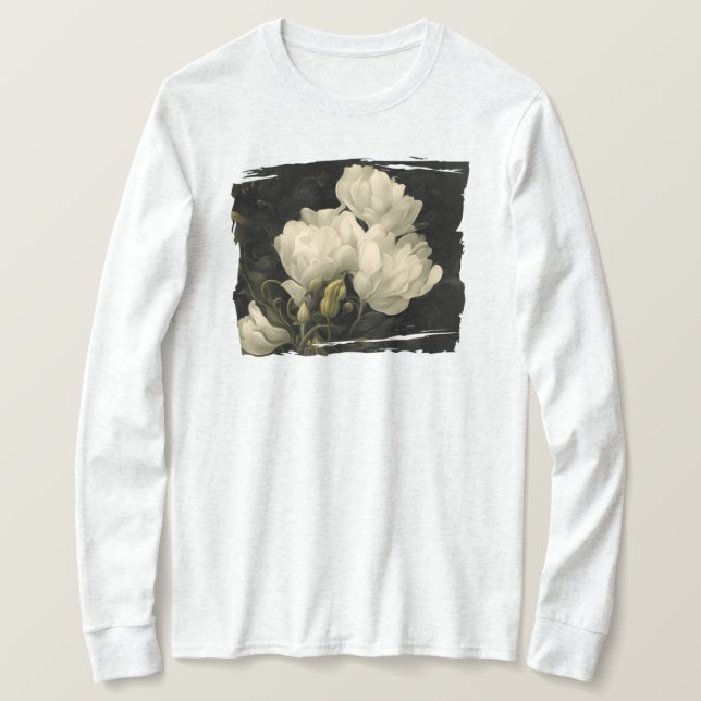 Studie av Peony Flower T Shirt (Design framsida)