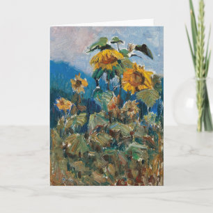 Studie av solblommor Marie Egner Kort