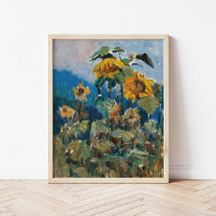 Studie av solblommor Marie Egner Poster