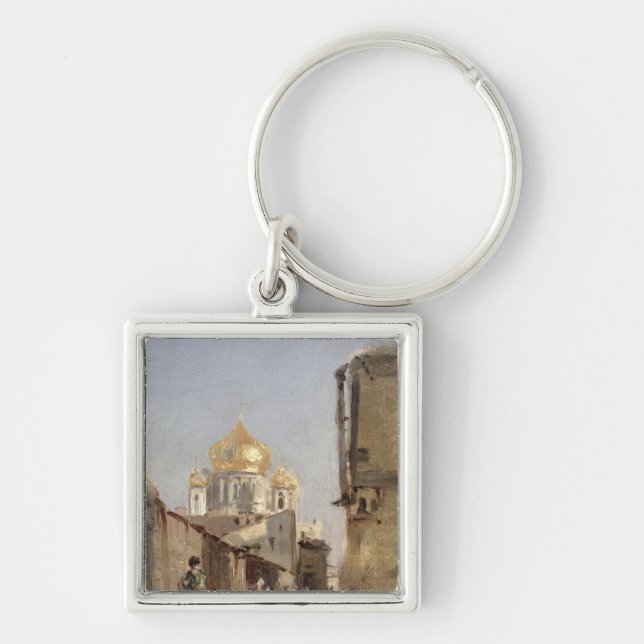 Studie av Tobolsk, 1842 Fyrkantig Silverfärgad Nyckelring (Framsidan)