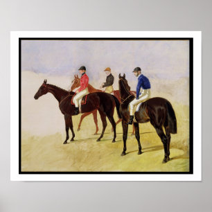 Studie av tre Steeplechase Cracks: Allen McDonoug Poster