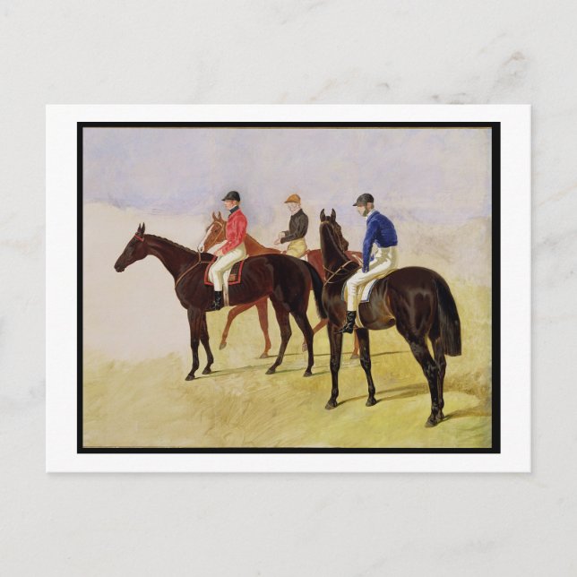 Studie av tre Steeplechase Cracks: Allen McDonoug Vykort (Framsida)