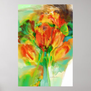 Studie av tulip-abstrakt poster