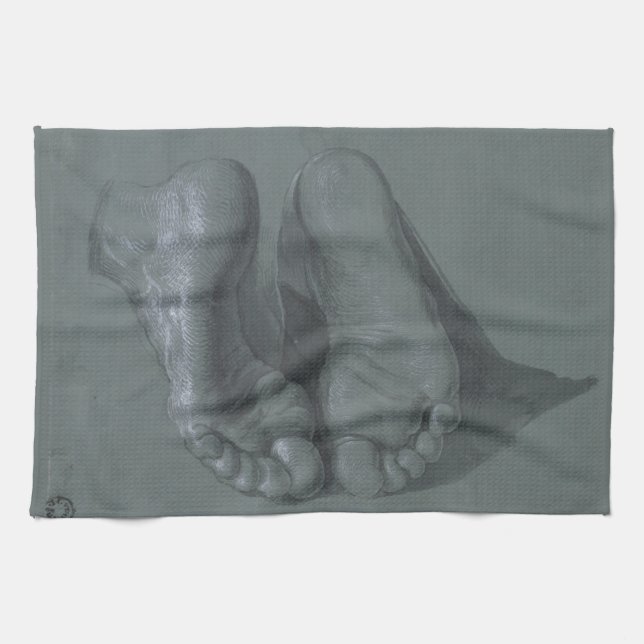 Studie av två fot av Albrecht Durer Kökshandduk (Horisontell)