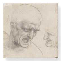 Studie av två krigarehuvud av Leonardo Da Vinci