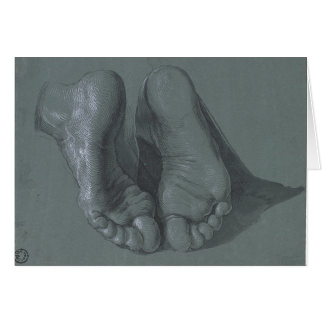 Studie av Two Feet Albrecht Durer Hälsningskort (Framsidan Horizontal)
