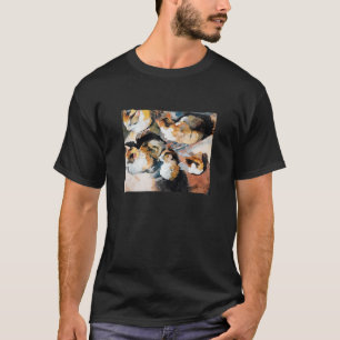 Studie av vintage av en målningsbild av katt t shirt